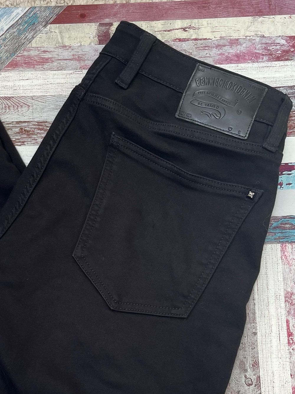 Fennec Fox Denim Black Jeans Men’s Athletic Slim EUC 5 Pocket Size 36